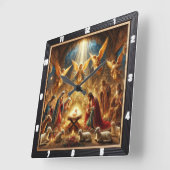 Geboorteengelen aanbidden Christus Vierkante Klok (Hoek)