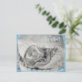 Geboortefoto voor Baby Boy Aankondigingskaart (Staand voorkant)