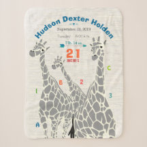 Geboortegegevens jongens Giraffe Familie Jungle Nu