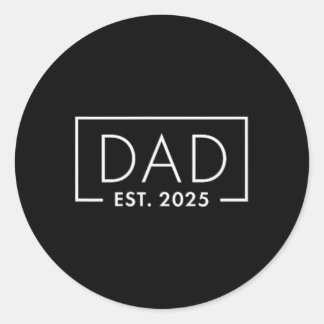 Geboortegeschenk Co. Grappig 1e keer papa est 2025 Ronde Sticker
