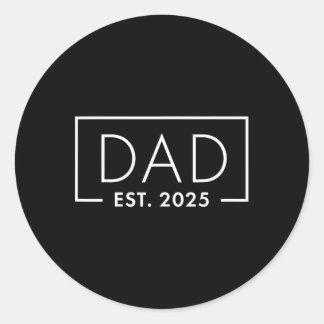 Geboortegeschenk Co. Grappig 1e keer papa est 2025 Ronde Sticker