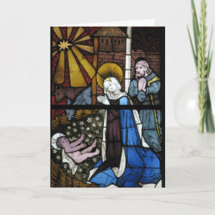 Geboorteglas-in-lood Jezus Maagd Maria Jozef Feestdagen Kaart