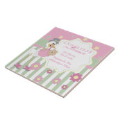 Geboorteinformatie - Roze babymeisje-winkel Tegeltje (Zijkant)