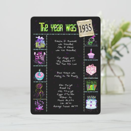 Geboortejaar 1935 kaart (Staand voorkant)