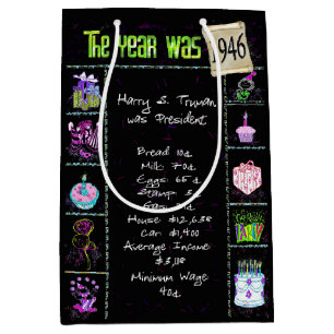 Geboortejaar 1946: Trivia op zwart Medium Cadeauzakje