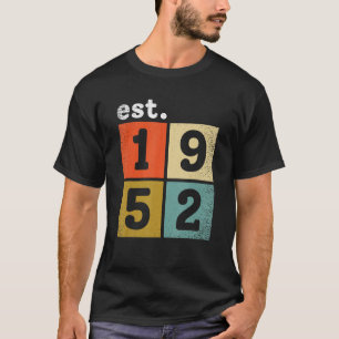 Geboortejaar 1952 retro en  ontworpen t-shirt