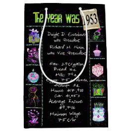 Geboortejaar 1953: Trivia op zwart Medium Cadeauzakje