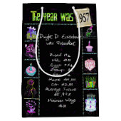 Geboortejaar 1957: Trivia op zwart Medium Cadeauzakje (Voorkant)