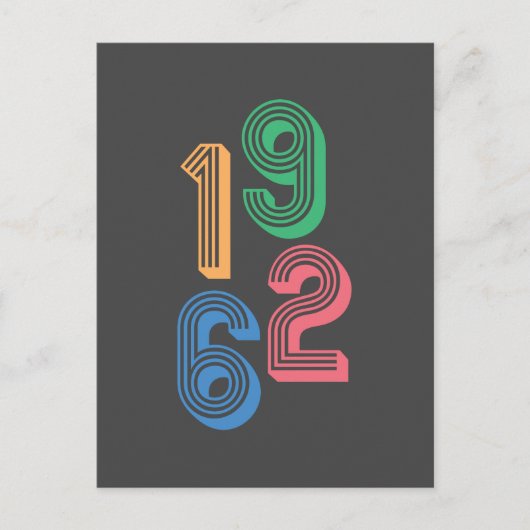 Geboortejaar - 1962 - 60ste verjaardag briefkaart (Voorkant)