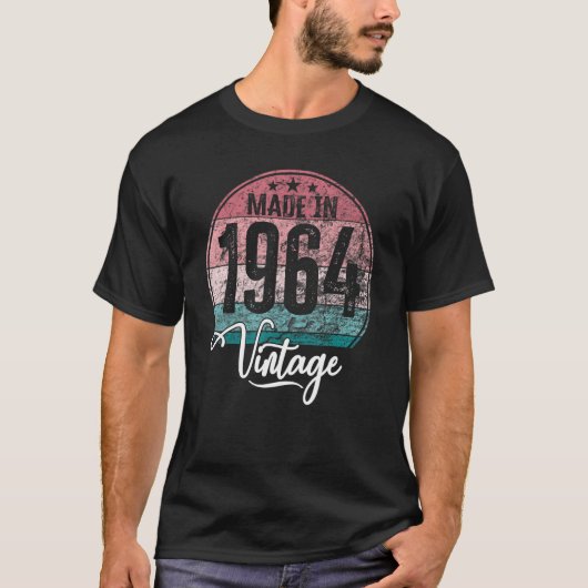 geboortejaar 1964 verjaardag van de geboorte t-shirt (Voorkant)