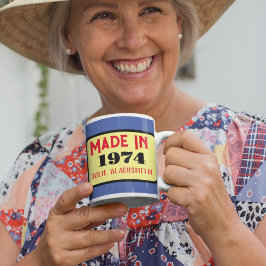 Geboortejaar 1974 50e verjaardag vijftig jaar oud koffiemok