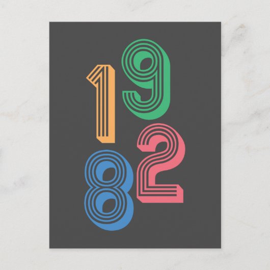 Geboortejaar - 1982 - 40e verjaardag briefkaart (Voorkant)