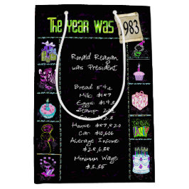 Geboortejaar 1983: Trivia op zwart Medium Cadeauzakje