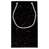 Geboortejaar 1985: Trivia op Black Small Gift Bag Klein Cadeauzakje (Achterkant)