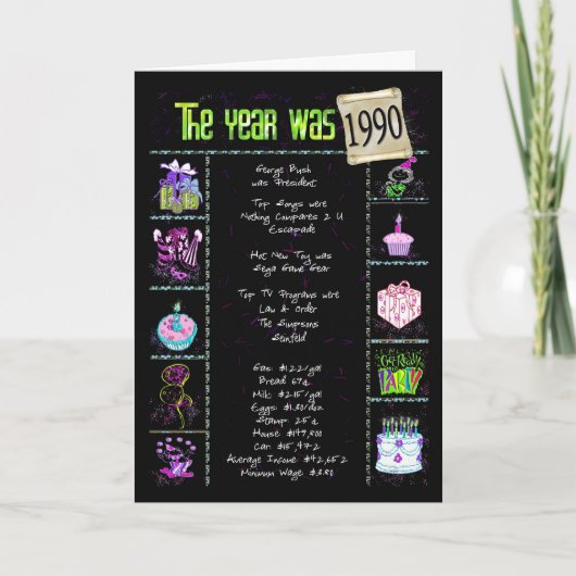 Geboortejaar 1990 kaart (Voorkant)