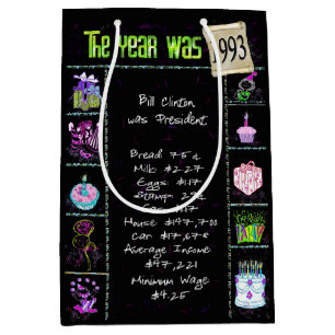 Geboortejaar 1993: Trivia op zwart Medium Cadeauzakje