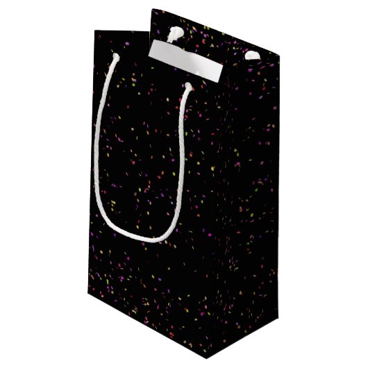 Geboortejaar 1996: Trivia op Black Small Gift Bag Klein Cadeauzakje (Achterkant Gekanteld)