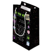 Geboortejaar 2000: Trivia op Black Small Gift Bag Klein Cadeauzakje (Voorkant Gekanteld)