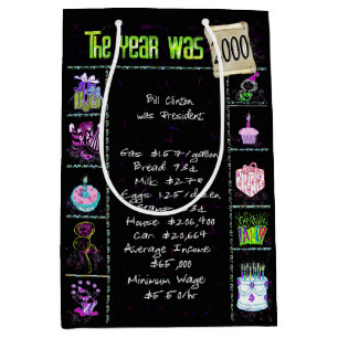 Geboortejaar 2000: Trivia op zwart Medium Cadeauzakje