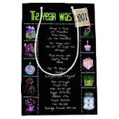 Geboortejaar 2001: Trivia op zwart Medium Cadeauzakje (Voorkant)