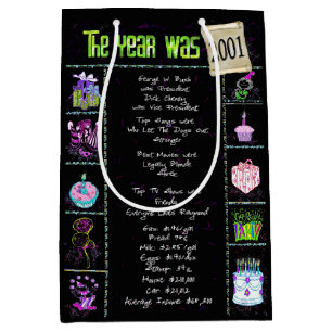 Geboortejaar 2001: Trivia op zwart Medium Cadeauzakje