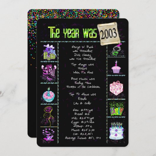 Geboortejaar 2003 kaart (Voorkant / Achterkant)