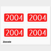 geboortejaar 2004 sms - nummer rechthoekige sticker (Vel)