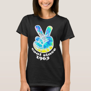 Geboortejaar: Birthday Cool sinds 1963 Tie Dye Pea T-shirt