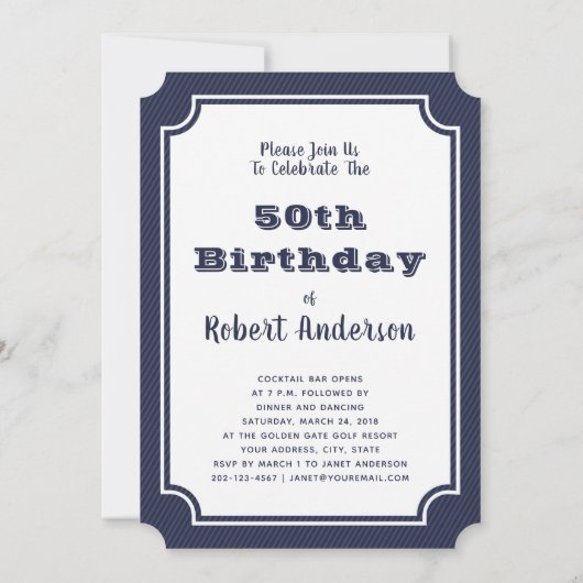  geboortejaar Blauwe Dag Kaart (Achterkant)