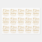 Geboortejaar in het bewerkingsscript Black Gold Inpakpapier Vel (Voorkant 2)