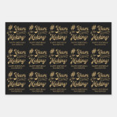 Geboortejaar in het bewerkingsscript Black Gold Inpakpapier Vel (Voorkant)