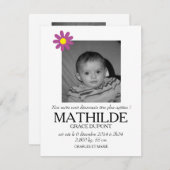 Geboortejaar - Meisje Aankondiging (Voorkant / Achterkant)