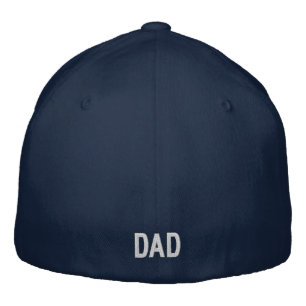 Geboortejaar Vader Geborduurde Hoed, Flexfit Blauw Pet