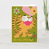 Geboortejaar van het Tijger Wenskaart Feestdagen Kaart (Voorkant)