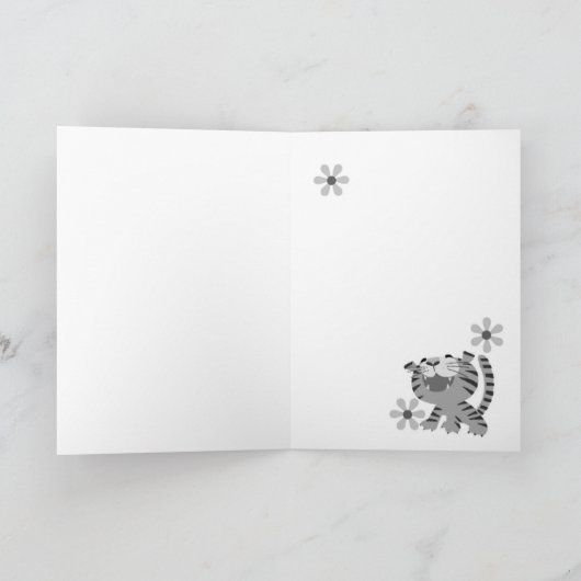 Geboortejaar van het Tijger Wenskaart Feestdagen Kaart (Binnen)