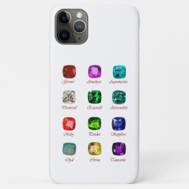 Geboortekaart, 12 maanden edelstenen, iPhone Case