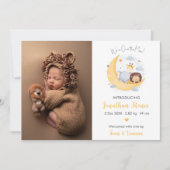 Geboortekaart Fotokaart Dier Over de Maan Aankondiging (Voorkant)