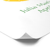 Geboortekaart gele Fifi Daisy Bunny Poster (Hoek)