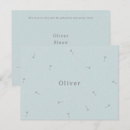 Geboortekaartje Baby Neutraal Lijntekening Bloemen Briefkaart