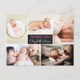 Geboortekaartje Bedankt Fotocollage Briefkaart