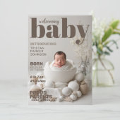 Geboortekaartje Boho Baby Magazine Aankondiging (Staand voorkant)