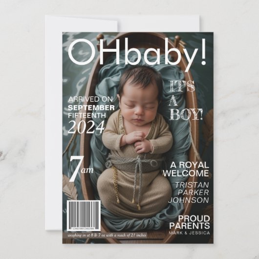 Geboortekaartje in Baby Magazine Aankondiging (Voorkant)