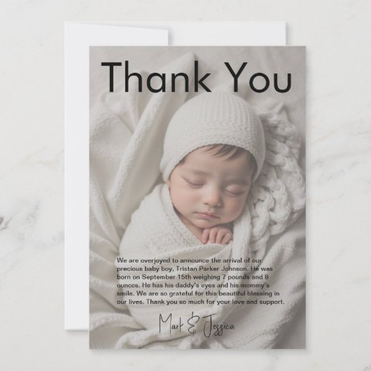 Geboortekaartje in Baby Magazine Aankondiging (Achterkant)