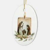 Geboortekaartje Keramisch Ovaal Kerstversiering Keramisch Ornament (Links)