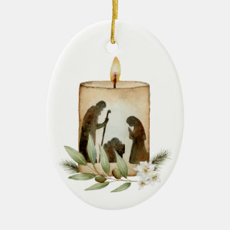 Geboortekaartje Keramisch Ovaal Kerstversiering Ornament