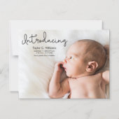 Geboortekaartje met babyfoto Introductie Magnetische Uitnodiging (Voorkant)