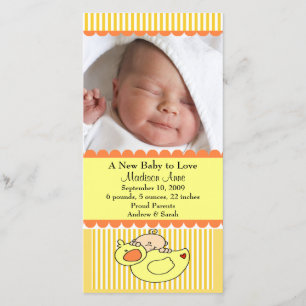 Geboortekaartje met eend FOTO Aankondiging