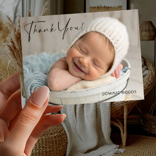 Geboortekaartje met foto van baby jongen briefkaart