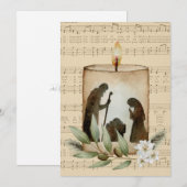 Geboortekaartje Platte Kerst Kaart (Voorkant / Achterkant)