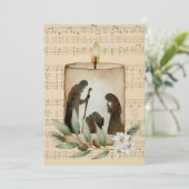 Geboortekaartje Platte Kerst Kaart (Staand voorkant)